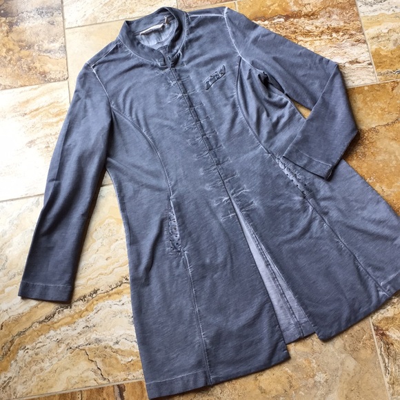 Soft Surroundings military cut acid wash gray coat - Picture 1 of 8